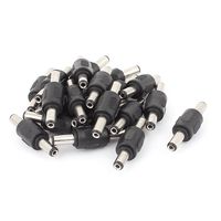 uxcell 20Pcs 2.1 x 5.5mm Male to Male DC Power Jack Adapter Connector for CCTV Camera