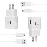 Eaxxfly Wall Charger Kit Adaptive Fast Charge Compatible Samsung Galaxy S7 / S7 Edge / S6 / S6 Plus / Note5/4 /S4/S3, USB 2.0 Fast Wall Charger Adapter and Micro USB Cable (2 Adapter + 2 Cable)