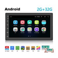 Car Radio Android 8.1 2GB+32GB 7 inch Double Din Car Audio WiFi GPS Navigation FM USB AUX Android/iOS Mirror Link +Rear Camera Input