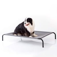 Petsure Elevated Dog Bed - Large Raised Dog Cot for Large Dogs & Cats - Portable Indoor & Outdoor Pet Bed for Camping or Beach - Cooling Summer Frame with Breathable Mesh - Grey