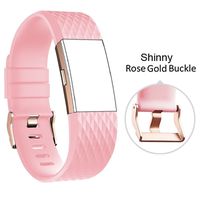 DB Band with Rose Gold Buckle for Fitbit Charge 2 Wrist Band Classic Fitness Flex Adjustable Colorful Fashion Sport and Sleep Clasp Bracelet Replacement Accessories