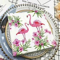 QAnter Floral Paper Napkins - 20-Pack Disposable Tea Party Napkins, Weddings, Bridal Shower Party Supplies, 2-Ply, Vintage Flowers, Flower Decoupage Supplies, Luncheon Size Folded 13 x 13 Inches