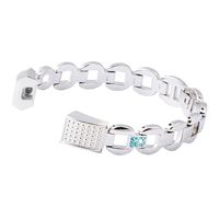 For Fitbit Alta Strap, For Fitbit Alta HR Band, Rosa Schleife Fitbit Fitness Watch Band Stainless Steel Blue Diamond Smart Watch Replacement Band with Connectors for Fitbit Alta/Alta HR - Silver