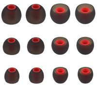 ALXCD Eartips for Sony in-Ear Headphone, (S/M/L) 6 Pair Silicone Replacement Ear Tips Cushion, Fit for Sony MDR XBA Series in-Ear Headset MDR-XB50AP XBA-H1 etc.[6 Pair](Black/Red)
