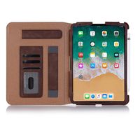 New iPad Pro 11 inch Case 2018, taStone Slim Fit Smart Case Flip Stand Cover Auto Sleep/Wake Premium PU Leather Case w/Pencil Holder/Card Slots Holder/Hand Strap for iPad Pro 11 inch 2018,Dark Brown