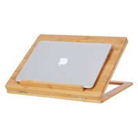 Laptop Stand Cooling Pad Bamboo Laptop Cooler Pad Laptop Desk Laptop Table with 6 Tilting Angles for Notebooks up to 17.3 Inches, Ventilated, Heavy Duty, 15.7"L x 12.4"W