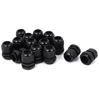 uxcell M20x1.5 Type Plastic Waterproof Cable Gland Connector Black 15pcs