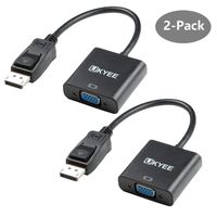 DisplayPort to VGA Adapter 2-Pack, UKYEE Display Port (DP) to VGA Converter 1080P@60Hz Male to Female Compatible with Computer,Laptop,PC,Monitor,Projector,HDTV -Black