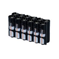 Storacell by Powerpax AA Battery Caddy, Black, Holds 12 Batteries