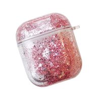 PHEZEN AirPods Case,Case for AirPods 2 & 1 Case Clear Cover,Women Girls Bling Glitter Liquid Flowing Hard Shell Protective Hard Case Cover for AirPods 2 & 1 Earphone,Red