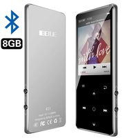 MP3 Player with Bluetooth, BENGJIE 8GB Portable Mp3 Player with FM Radio with Headphones,HiFi Metal Audio Player with Voice Recorder,Touch Button Music Player, Expandable 128GB TF Card,2.4 Inch,Sliver