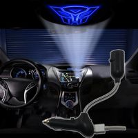 Spoya Blue The Transformers Autobots USB Car dome ceiling CREE LED cigarette lighter logo laser projector light lamp