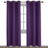 NICETOWN Triple Weave Home Decoration Thermal Insulated Solid Ring Top Blackout Curtains/Drapes for Bedroom(Set of 2, 42 x 84 Inch, Royal Purple)