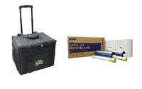 DNP RX1HS media 4x6 for use with DS-RX1HS Dye Sub Printer (paper & ribbon kit) - BUNDLE - with our Rolling Printer Carrying Case.