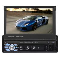 Car Stereo Single Din Car Radio Bluetooth 7 Inch HD Touch Screen Retractable Car FM Radio Support GPS Navigation Reverse Camera Mirror Link Remote Control USB/FM/AM/SD/AUX in Dash 1 Din Car Stereo