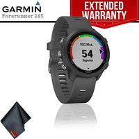 Garmin Forerunner 245 GPS Running Smartwatch (Slate Gray) + Extended Warranty + Cleaning Cloth
