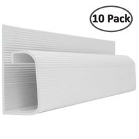 J Channel Cable Raceway Self Adhesive Desk Cord Organizer and Wire Manager - White - 48" (4 Feet) - 10 Pack