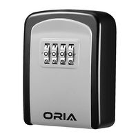 ORIA Key Lock Box, 4 Digit Combination Key Storage Lock Box, Wall Mounted Key Safe Box, 5 Keys Capacity Weatherproof for Indoor Outdoor, 3.66 inch, Silver