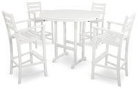 Trex Outdoor Furniture TXS119-1-CW Monterey Bay 5-Piece Bar Set, Classic White