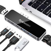 NEWDERY 7-in-1 USB C Hub Adapter for MacBook Pro/Air with Thunderbolt 3, 4K HDMI, USB 3.0, Type-C Data Port, SD/TF Card Reader, Type C Hub Compatible with MacBook Pro 2018/2017 MacBook Air 2018/2019