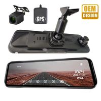 NikoMaku Mirror Dash Cam Front and Rear Backup Camera GPS Full Touch Screen Rear View Mirror Camera Full HD 1080P 170° Wide Angle Dual Lenses Waterproof AS-2 Plus