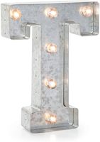Darice Silver Metal Marquee Letter - T - 9.87" Tall, Galvanized Silver Finish
