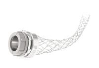 Woodhead 36515 Cable Strain Relief, Dust Tight, Wide Range, Zinc Plated Steel Body, Galvanized Steel Mesh, Insulated Bushing, Straight Male, 1-1/4" NPT Thread Size, .94-1.25" Cable Diamter, 9" Mesh Length