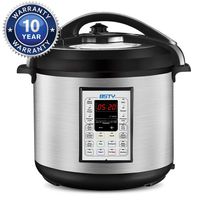 BSTY Premium 8 Quart Pressure Cooker with 13-in-1 Cook Modes Including Slow Cooker and Manual Electric Pressure Cooker | Stainless Steel