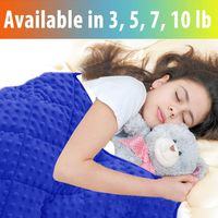 MAXTID Blue Weighted Blanket for Kids 7 lb for Children 70-90 lbs Heavy Blankets with Premium Glass Beads for Calm Deep Sleep 41x60inches