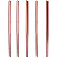 HuaLan Stainless Steel Chopsticks Series-Reusable Multicolor Lightweight 304 Stainless Steel Chopsticks Metal chopsticks 5 Pairs Gift Set