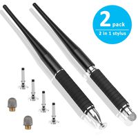 Disc Stylus LIBERRWAY Fiber Stylus High Sensitivity and Precision 4 Disc 2 Fiber Replacement Tips Universal Mesh Stylus Pens for capacitive Touch Screen, Kindles, iPhone, iPad, Tablets 2pcs Black