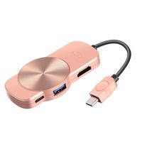 USB C Hub,5 in 1 Multi Port Charger Dock,USB C Adapter Type C to HDMI 4K with 3 USB 3.0 Ports,USB-C Power Delivery for MacBook/Pro, Dell XPS, HP Spectre,Lenovo,Chromebook,Other USB C Laptops(Gold)