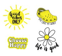 Yellow Stickers Pack of 4, VSCO Girls, Cute Stickers, Stickers for Water Bottles, Laptop Stickers, Hydro Flask Stickers Ideal for Teen Girl Gifts, Hydro Flask Accessories