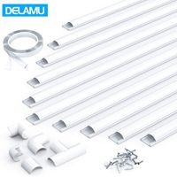 D Channel Cord Cover, 157in Cable Concealer Cover, Pre-Drilled PVC Cable Hider, Paintable Wire Hider to Hide Conceal Cords, Cables in Home & Office, CC06 White