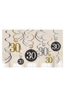 amscan Party Supplies Sparkling Celebration 30 Value Pack Foil Swirl Decorations (12 Piece), Multi Color