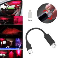 2019 Car USB Star Ceiling Light, Roof Lights Romantic Projector Night Light Atmospheres Decoration Adjustable Romantic Flexible Interior Car Lights, Night Lamp Decorations for Car (Black-iOS)