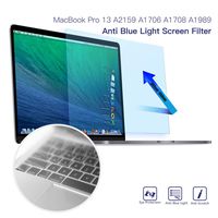 MacBook Pro 13 Touch Bar Screen Protector, Anti Blue Light Anti Glare Filter for 2016 2017 2018 2019 New Apple MacBook Pro 13 Inch Model A2159 A1706 A1708 A1989, Eye Protection with Keyboard Cover