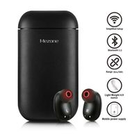 Mezone Bluetooth Earbuds V5.0 Wireless Headphones IPX5 Sports Earbuds Noise Cancelling Headphones with Mic and Charging Case As a Power Bank Compatible with iPhone and Android Smart Phones (Black)
