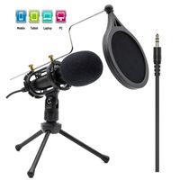 Condenser Recording Microphone 3.5mm Plug and Play PC Microphone, Broadcast Microphone for Computer Desktop Laptop MAC Windows Online Chatting Podcast Skype YouTube Game