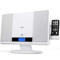 DPNAO CD Player Stereo System Slim Boombox USB SD FM Radio Clock Aux-in and Headphone Jack