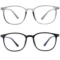 blue light blocking glasses women men-FEIDU computer fake glasses HD clear lens glasses3030 (2pack(black/green), 20.4)