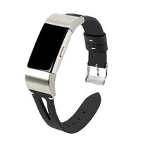 Fundro Leather Replacement Bands Compatible with Fitbit Charge 2, Classic Genuine Leather Wristbands, Large Small