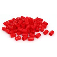 uxcell 14mm Inner Dia Rubber Insulated End Cap Screw Thread Protector Cover Red 100pcs