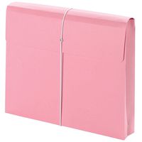 Smead Expanding File Wallet, 2" Expansion, Protective Flap and Cord Closure, Letter Size, Pink (77299)
