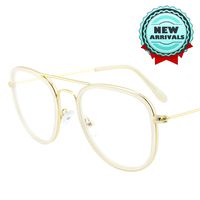 GQUEEN Stylish Blue Light Filter Computer Glasses,Anti Glare,Anti Eye Fatigue,100% UV Protection,Transparent Lens Classic Pilot Metal Frame,GQ27