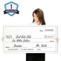 Pixelverse Design - Giant Check for Award Presentation - 32x16 Inches Foam Board Material - Big Check for Reward, Fundraiser, Donation, Ceremony