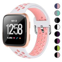 XIMU Sport Bands Compatible with Fitbit Versa/Versa 2 / Versa Lite, Soft Silicone Waterproof Breathable Sport Watch Strap Replacement Wristband Accessories Women Man for Versa Smart Watch