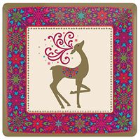 7 in. x 7 in. Christmas Whimsical Winter Deer Dessert Plates (18-Count)