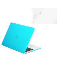 TOP CASE MacBook Pro 13 inch Case 2019 2018 2017 2016 Release A2159 A1989 A1706 A1708, Classic Series Rubberized Hard Case, Screen Protector Compatible MacBook Pro 13" W/WO Touch Bar - Aqua Blue