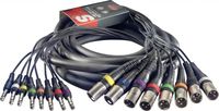 Stagg 15ft. Multicore Cable - 8 x Male XLR / 8 x Male Stereo Phone Plug
